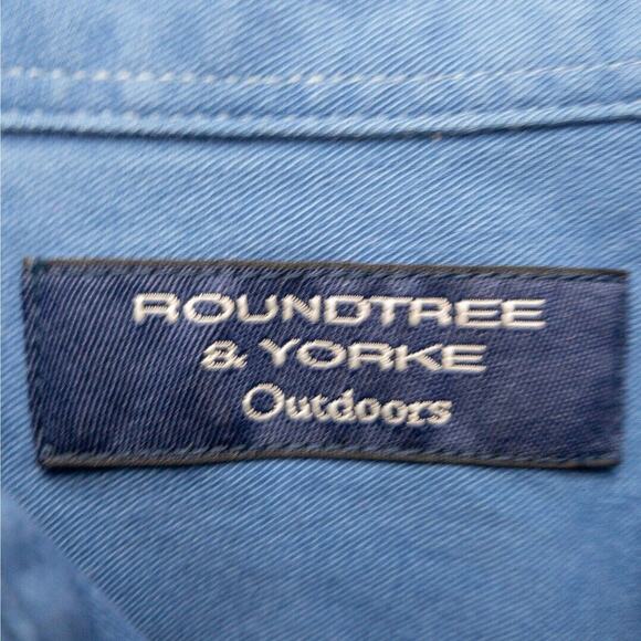 Soft Twill Work Shirt Relaxed Fit Men's Large Outdoor Comfort Roundtree & Yorke - Picture 3 of 14